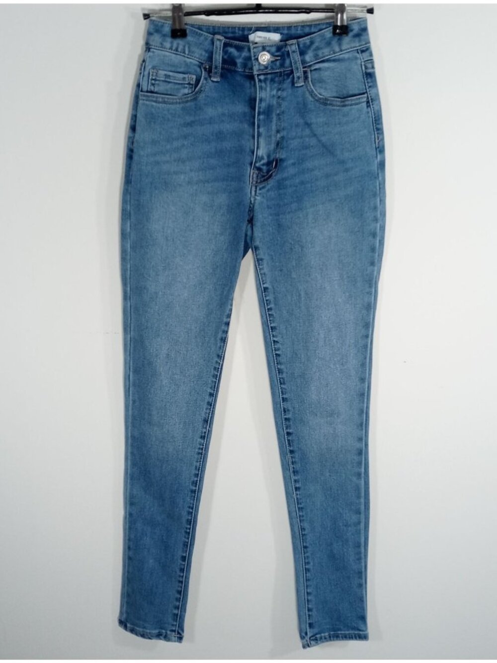 Forever 21 Skinny Jeans Size 24 Blue Medium Wash Mid Rise Ankle Crop Casual